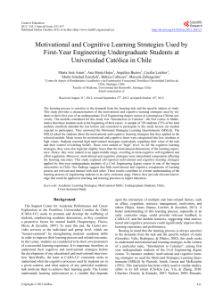 Motivational and Cognitive Learning Strategies Used by First