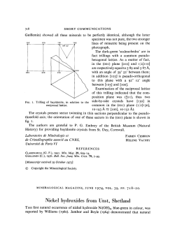 Nickel hydroxides from Unst, Shetland