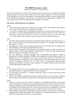 THz-BRIDGE progress report