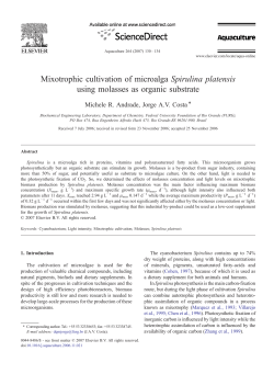 Mixotrophic cultivation of microalga Spirulina platensis using