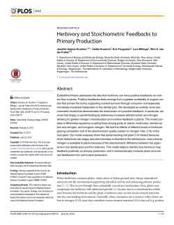 Herbivory and Stoichiometric Feedbacks to Primary Production