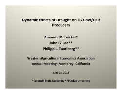 Dynamic Effects of Drought on Cow/Calf Producers