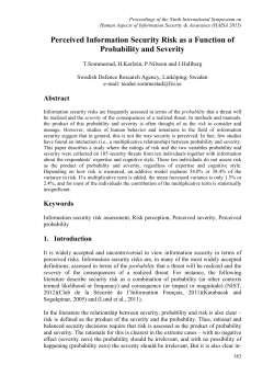 Perceived Information Security Risk as a Function of Probability and