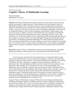 Cognitive Theory of Multimedia Learning - online