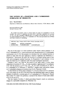 THE NOTION OF o-TIGHTNESS AND C