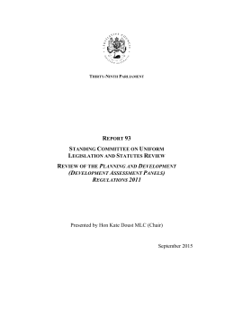 Development Assessment Panels - Parliament of Western Australia