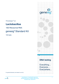 Lactobacillus genesig Standard Kit