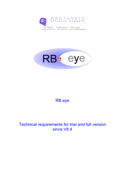 RB.eye Technical requirements for trial and full version since V8.4