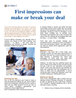 First impressions can make or break your deal