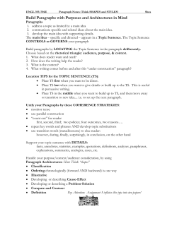 Paragraph architecture: