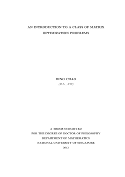an introduction to a class of matrix optimization problems ding chao