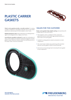 plastic carrier gaskets - Freudenberg Sealing Technologies