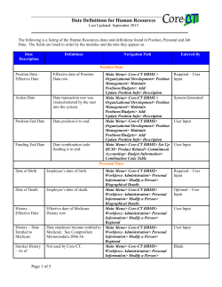 Human Resources Date Definitions - Core-CT