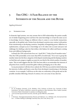 5 The CISG &ndash; A Fair Balance of the Interests of the Seller and the