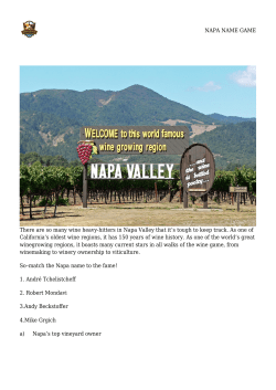 NAPA NAME GAME There are so many wine heavy