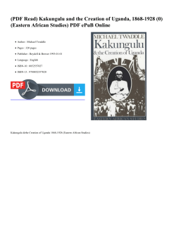 (PDF Read) Kakungulu and the Creation of Uganda, 1868