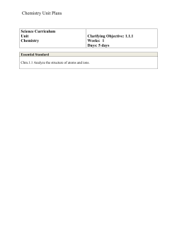 CHEMISTRY STANDARDS Final