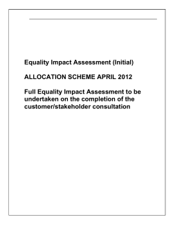 Equality Impact Assessment - Northampton Borough Council