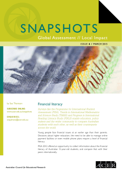 Financial literacy - Australian Council for Educational Research