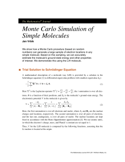 Monte Carlo Simulation of Simple Molecules