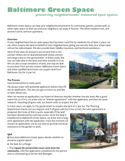 information sheet - Baltimore Green Space