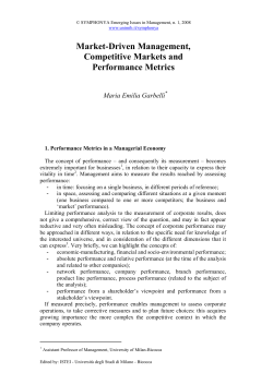 Market-Driven Management, Competitive Markets and Performance