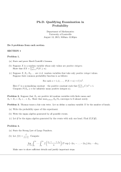 Ph.D. Qualifying Examination in Probability