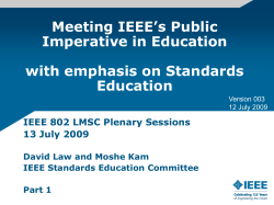 University Programs - IEEE 802 LAN/MAN Standards Committee