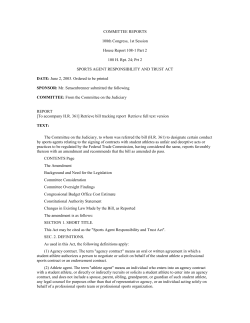 Prt 2 SPORTS AGENT RESPONSIBILITY AND