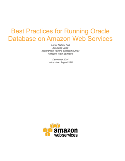 Best Practices for Running Oracle Database on AWS