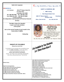 Parish Council Meeting: 3 rd Sunday of every month