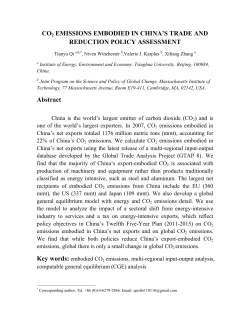 CO2 EMISSIONS EMBODIED IN CHINA`S TRADE AND