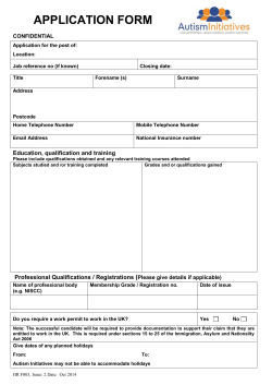 application form - Autism Initiatives
