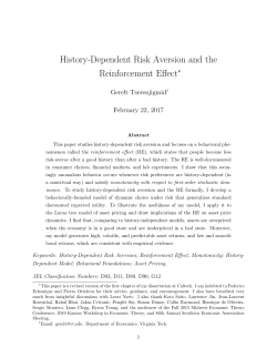 History-Dependent Risk Aversion and the Reinforcement Effect