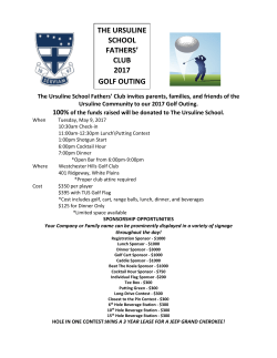THE URSULINE SCHOOL FATHERS` CLUB 2017 GOLF OUTING