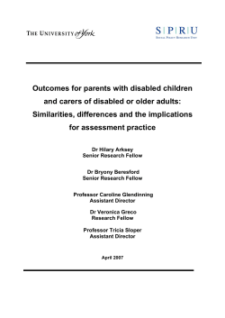 Outcomes for parents with disabled children and