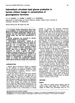 Indomethacin Stimulates Basal Glucose Production in Humans