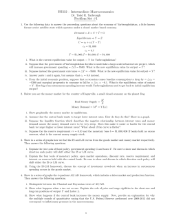 ES312 &ndash; Intermediate Macroeconomics Problem Set #1