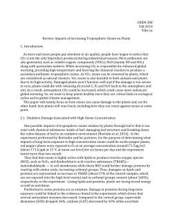 CHEM 380 Fall 2014 Yilin Lu Review: Impacts of Increasing