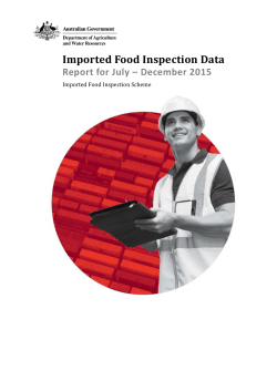 Imported Food Inspection Data Report for July &ndash; December 2015