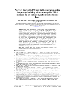 Narrow linewidth 578 nm light generation using
