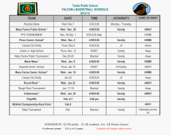 BASKETBALL SCHEDULE 2006