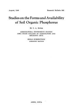 Studies on the Forms and Availability of Soil Organic Phosphorus