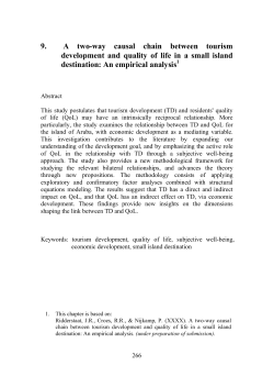 9. A two-way causal chain between tourism development and quality