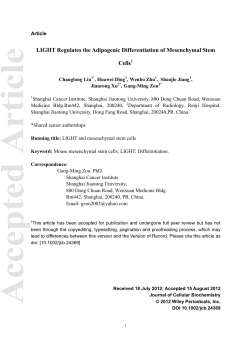 LIGHT regulates the adipogenic differentiation of mesenchymal stem