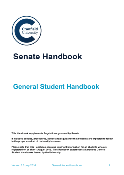 Senate Handbook - Cranfield University