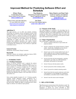 Improved Method for Predicting Software Effort and Schedule