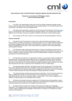 CML response - Council of Mortgage Lenders