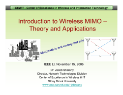 Introduction to Wireless MIMO &ndash; Theory and Applications