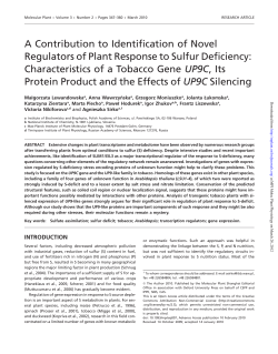 A Contribution to Identification of Novel Regulators of Plant